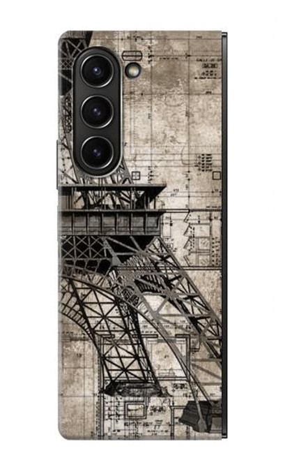 S3416 Plan Tour Eiffel Etui Coque Housse pour Samsung Galaxy Z Fold 5