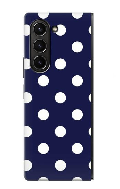 S3533 Bleu à pois Etui Coque Housse pour Samsung Galaxy Z Fold 5