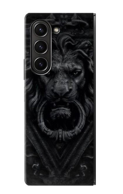 S3619 Lion noir gothique Etui Coque Housse pour Samsung Galaxy Z Fold 5