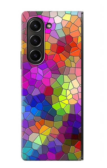 S3677 Mosaïques de briques colorées Etui Coque Housse pour Samsung Galaxy Z Fold 5