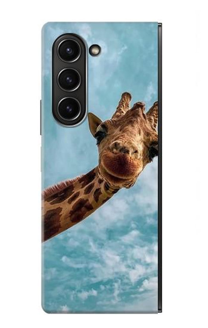 S3680 Girafe de sourire mignon Etui Coque Housse pour Samsung Galaxy Z Fold 5