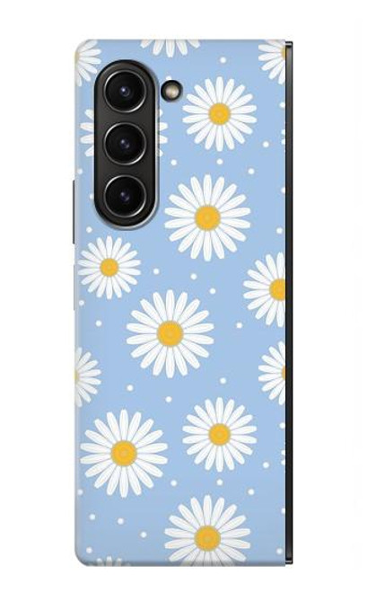 S3681 Motif de fleurs de marguerite Etui Coque Housse pour Samsung Galaxy Z Fold 5