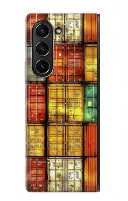 S3861 Bloc de conteneur coloré Etui Coque Housse pour Samsung Galaxy Z Fold 5