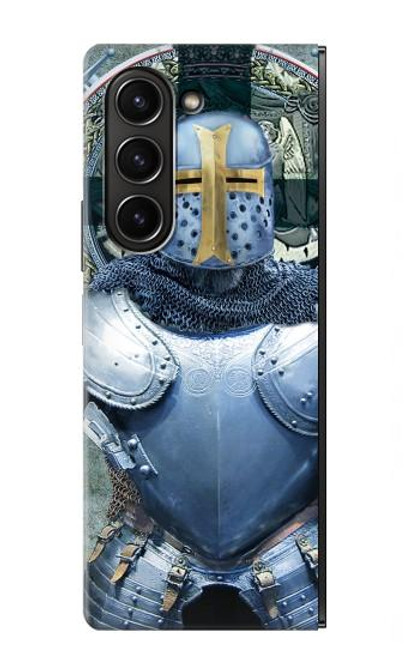 S3864 Templier Médiéval Chevalier Armure Lourde Etui Coque Housse pour Samsung Galaxy Z Fold 5