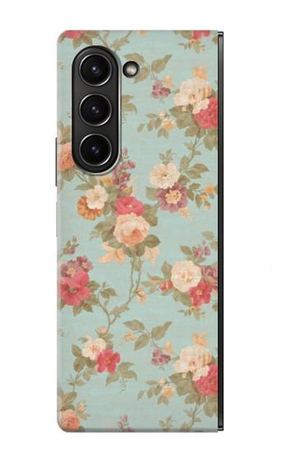 S3910 Rosier millésimé Etui Coque Housse pour Samsung Galaxy Z Fold 5