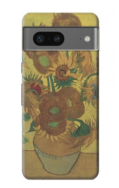 S0214 Van Gogh quinze tournesols Etui Coque Housse pour Google Pixel 7a