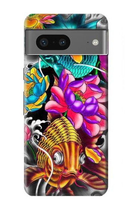 S1630 Poissons japonais Oriental Tatouage Etui Coque Housse pour Google Pixel 7a
