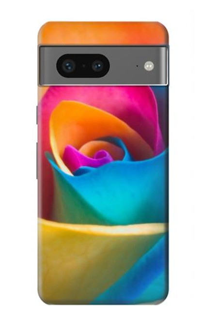 S1671 Arc en ciel coloré Rose Etui Coque Housse pour Google Pixel 7a