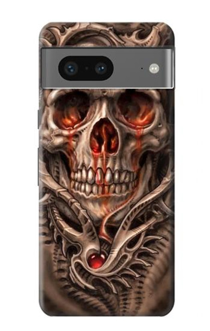 S1675 Crâne sang Tatouage Etui Coque Housse pour Google Pixel 7a