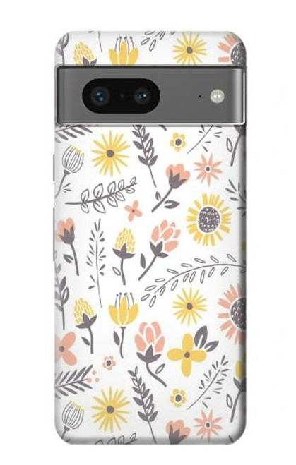 S2354 Motif pastel Fleurs Etui Coque Housse pour Google Pixel 7a