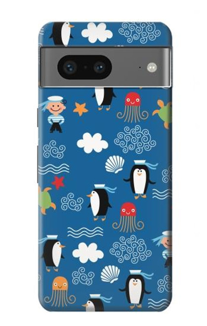 S2572 Motif Marin Penguin Etui Coque Housse pour Google Pixel 7a