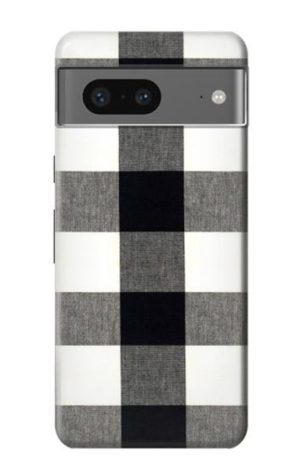 S2842 Noir et blanc Buffle motif de vérification Etui Coque Housse pour Google Pixel 7a