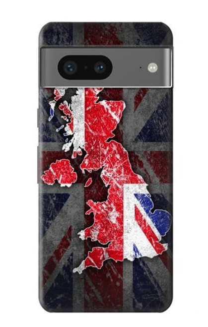 S2936 Royaume-Uni Drapeau britannique Carte Etui Coque Housse pour Google Pixel 7a