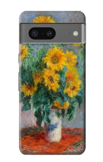 S2937 Claude Monet Bouquet de tournesols Etui Coque Housse pour Google Pixel 7a