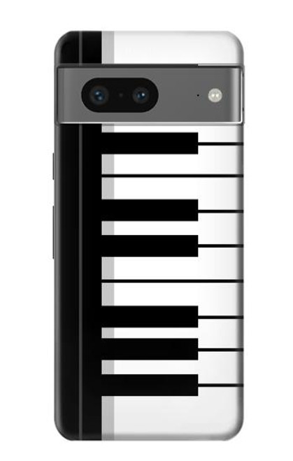 S3078 Noir et blanc Clavier de piano Etui Coque Housse pour Google Pixel 7a