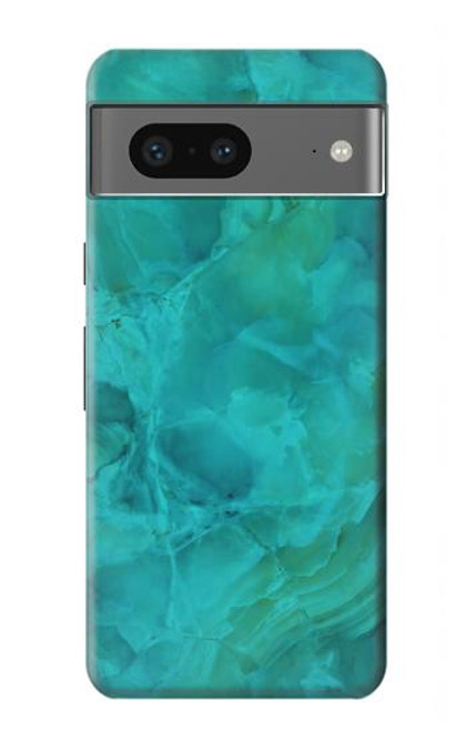 S3147 Aqua Marbre Pierre Etui Coque Housse pour Google Pixel 7a