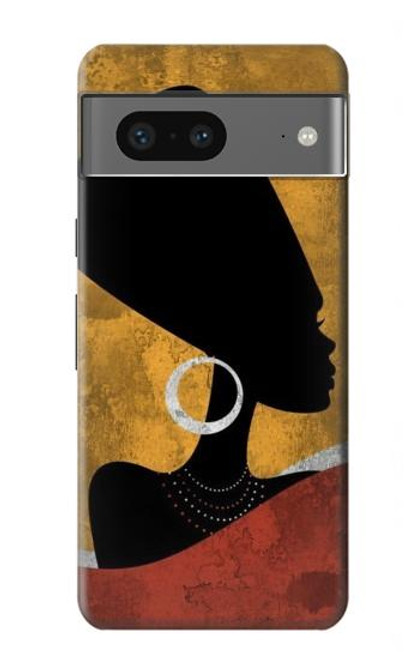 S3453 Africaine Reine Néfertiti Silhouette Etui Coque Housse pour Google Pixel 7a