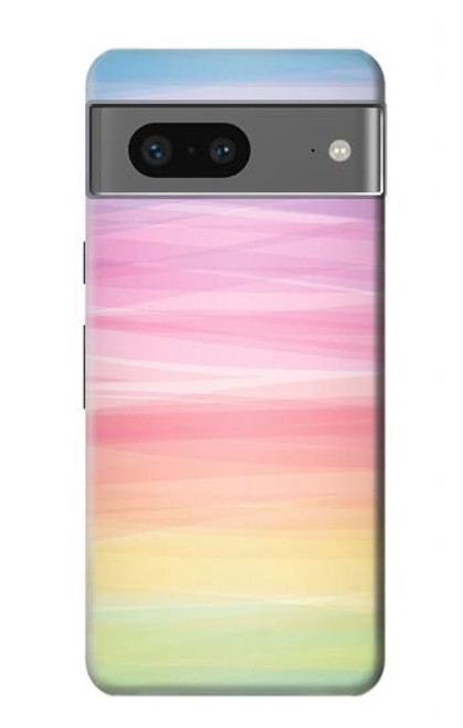 S3507 Coloré Arc-en-ciel pastel Etui Coque Housse pour Google Pixel 7a