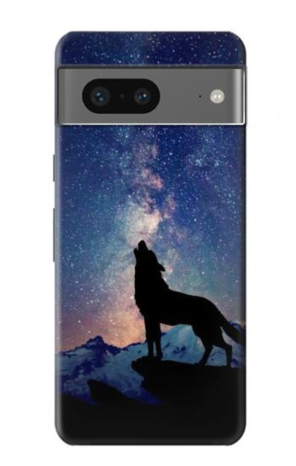 S3555 Loup Hurlant Million étoiles Etui Coque Housse pour Google Pixel 7a