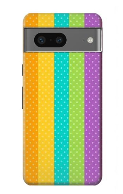 S3678 Vertical arc-en-ciel coloré Etui Coque Housse pour Google Pixel 7a