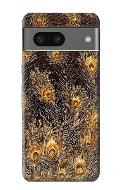 S3691 Plume de paon d'or Etui Coque Housse pour Google Pixel 7a