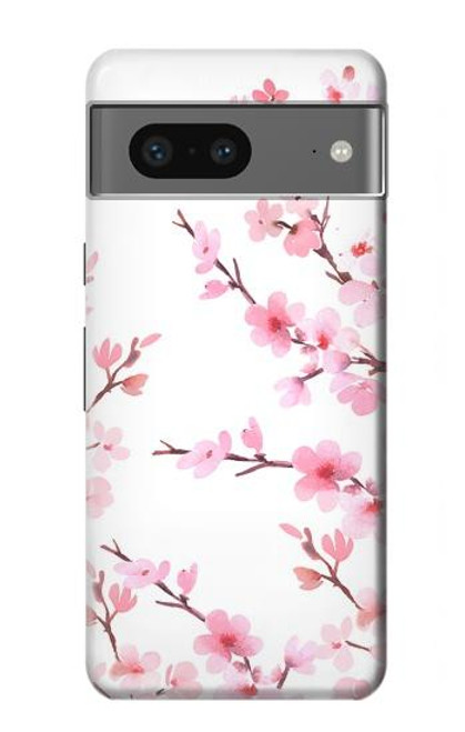 S3707 Fleur de cerisier rose fleur de printemps Etui Coque Housse pour Google Pixel 7a