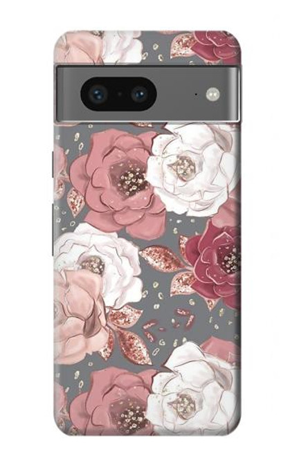 S3716 Motif floral rose Etui Coque Housse pour Google Pixel 7a