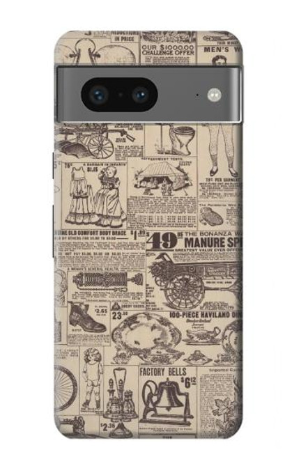 S3819 Papier Vintage rétro Etui Coque Housse pour Google Pixel 7a