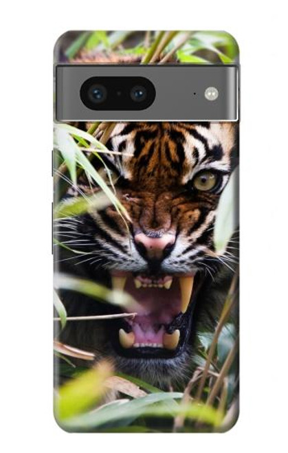 S3838 Tigre du Bengale qui aboie Etui Coque Housse pour Google Pixel 7a