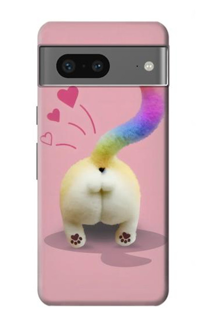 S3923 Queue d'arc-en-ciel de fond de chat Etui Coque Housse pour Google Pixel 7a