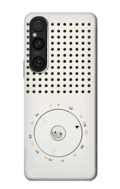 S1857 Rétro transistor radio Etui Coque Housse pour Sony Xperia 1 V