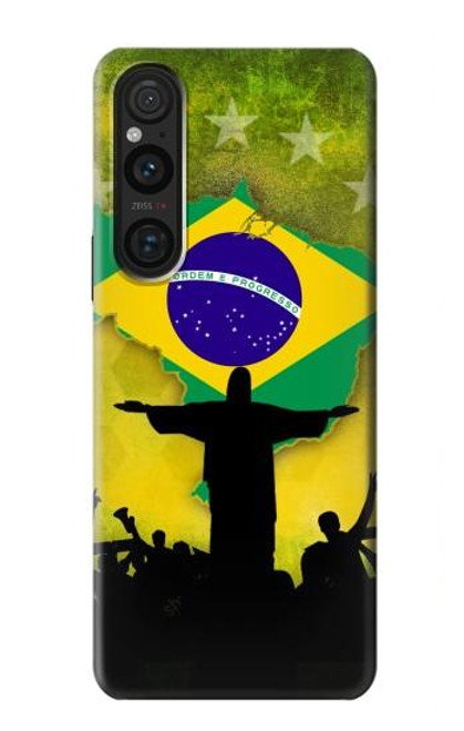 S2981 Brésil Football Football Etui Coque Housse pour Sony Xperia 1 V