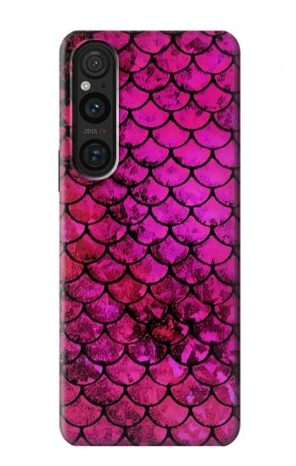 S3051 Rose Sirène écailles de poisson Etui Coque Housse pour Sony Xperia 1 V