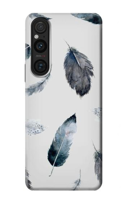 S3085 Motif de peinture Plume Etui Coque Housse pour Sony Xperia 1 V