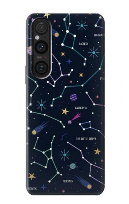 S3220 Carte Zodiaque étoiles Constellations Etui Coque Housse pour Sony Xperia 1 V