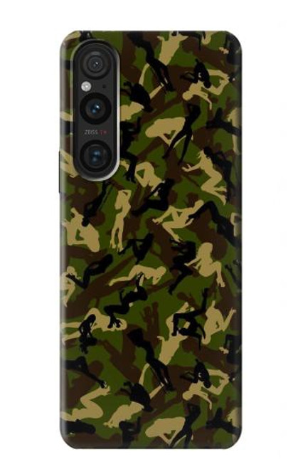 S3356 Camo camouflage de fille Etui Coque Housse pour Sony Xperia 1 V