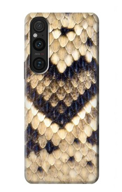 S3417 Diamant Rattle Serpent graphique Imprimer Etui Coque Housse pour Sony Xperia 1 V
