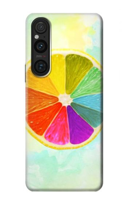 S3493 citron coloré Etui Coque Housse pour Sony Xperia 1 V