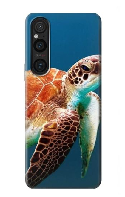 S3497 Vert tortue de mer Etui Coque Housse pour Sony Xperia 1 V