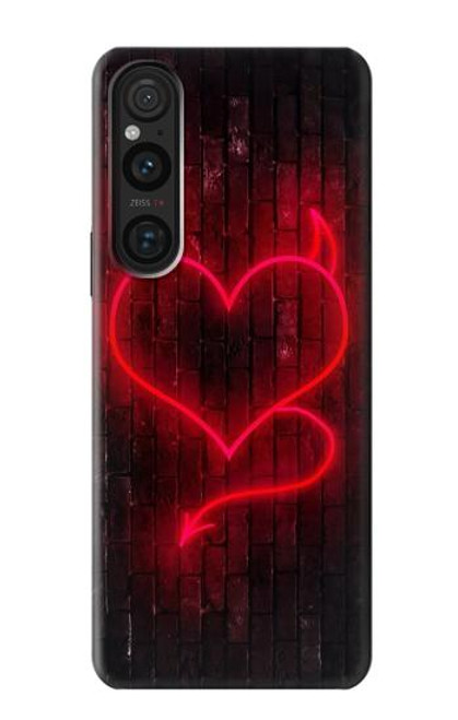 S3682 Cœur du diable Etui Coque Housse pour Sony Xperia 1 V