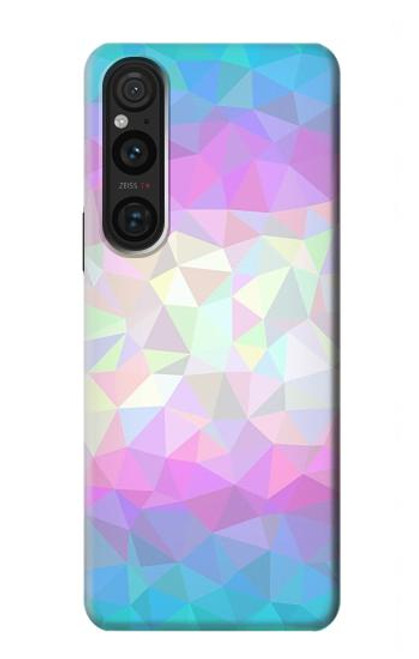 S3747 Polygone de drapeau trans Etui Coque Housse pour Sony Xperia 1 V