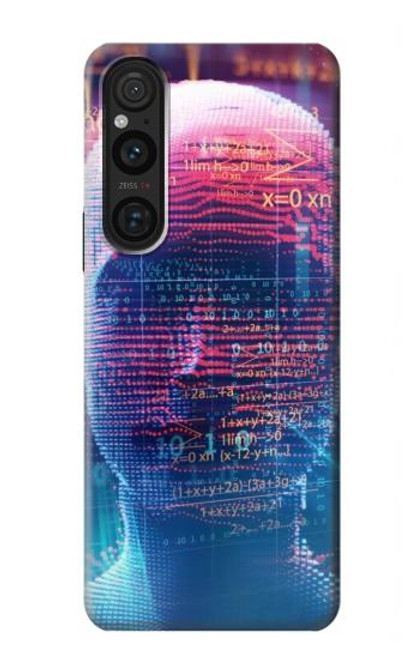 S3800 Visage humain numérique Etui Coque Housse pour Sony Xperia 1 V