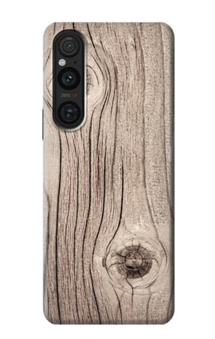 S3822 Graphique de la texture du bois imprimé Etui Coque Housse pour Sony Xperia 1 V