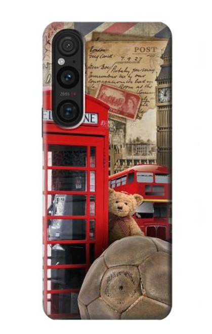 S3856 Vintage Londres Britannique Etui Coque Housse pour Sony Xperia 1 V