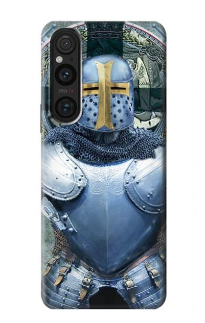 S3864 Templier Médiéval Chevalier Armure Lourde Etui Coque Housse pour Sony Xperia 1 V