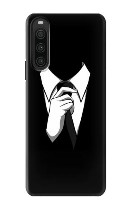 S1591 Anonymous Homme en Costume Noir Etui Coque Housse pour Sony Xperia 10 V