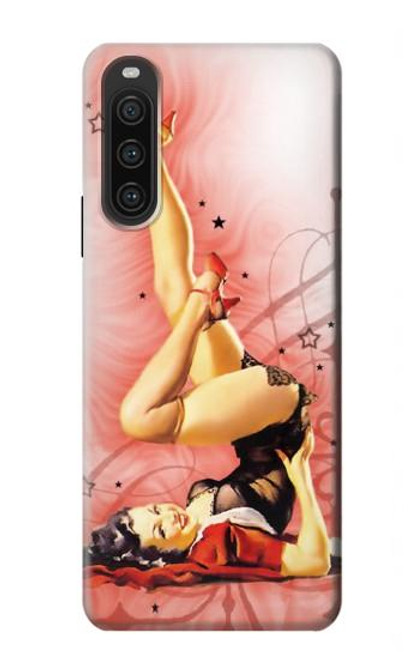 S1669 Afficher Fille Millésime Etui Coque Housse pour Sony Xperia 10 V