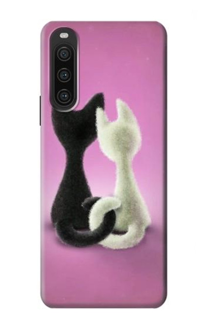 S1832 Chat d'amour Etui Coque Housse pour Sony Xperia 10 V
