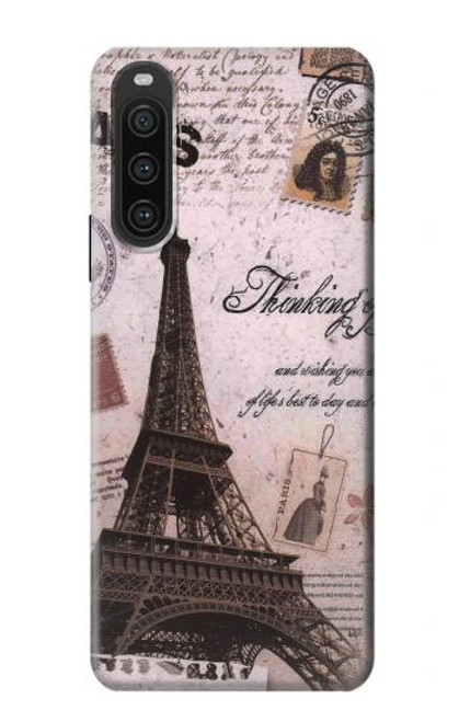 S2211 Carte postale de Paris Tour Eiffel Etui Coque Housse pour Sony Xperia 10 V