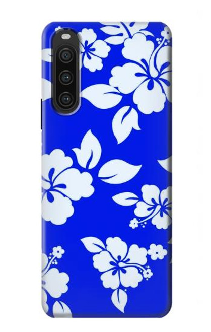S2244 Motif Hawai Hibiscus Bleu Etui Coque Housse pour Sony Xperia 10 V